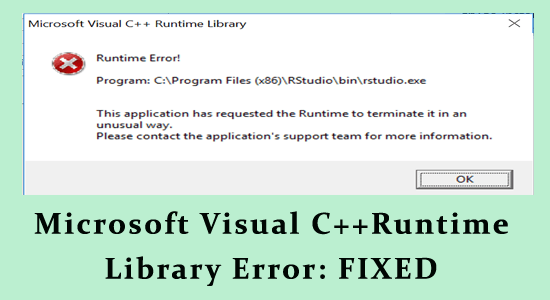 Microsoft Visual C++Runtime library error